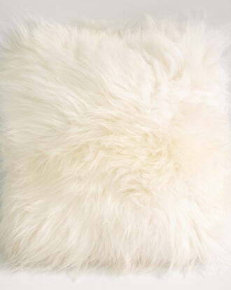 One-sided sheepskin pillow white