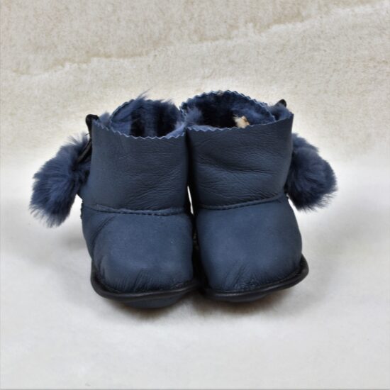 Children Shoes Made of Sheepskin - Navy blue
